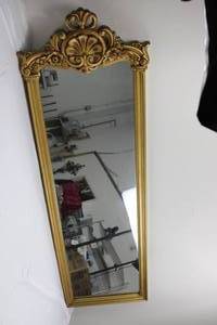 Ornate Gold Rococo Frame Wall Mirror with Floral Carvings 62 x 19
