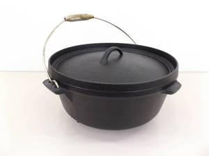 Vintage Cast Iron 12 Lidded and Footed Campfire Dutch Oven
