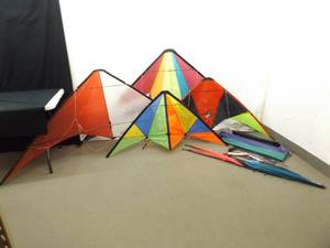 Lot of Large Used Stunt Kites and Some Spare Parts