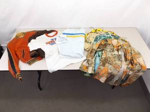 Lot of Vintage Mens Hawaiian Shirts, Gas Station Attendant Coat, etc.