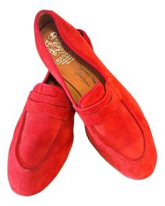 MC - Alberto Fasciani Red Suede Loafers - Size 37 12
