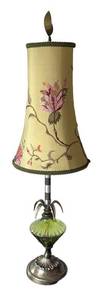 MB - Kinzig Maggie Table Lamp - Hand-Blown Green Glass, Silk Shade