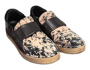 MC - Maria Cornejo Shoes - Size 37 12 - BeigeBlack Speckled Leather Slip-On Espadrille