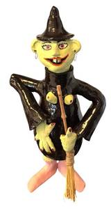 K - Artisan Created Ceramic Witch Figurine Teapot