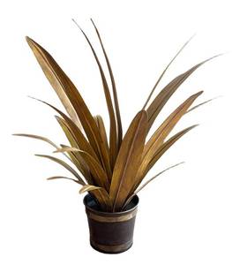 DR - Metal Plant Sculpture - Gold Toned Leaves