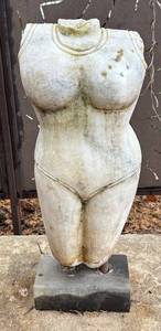 BY - Marble Female Torso Sculpture - Outdoor Garden Statue