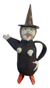 O - Ceramic Artisan Crafted Witch Teapot