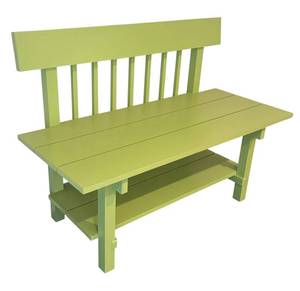 LL - Beautiful Green Painted Wooden Bench