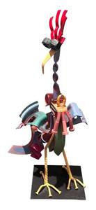 LL - Artisan Crafted Whimsical Metal Sculpture - Abstract Bird