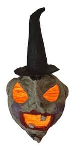 LL - Vintage Style Papier-Mch Witch Lamp