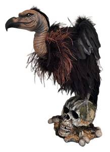 LL - Katherines Collection Midnight Vulture Figurine - Hand-Painted Resin on Skull Base, 22 Inches Tall