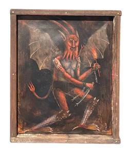 LLR - Lucifer et Lux - Original Painting with Distressed Frame by Styles