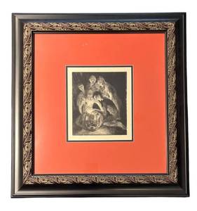 S. Reynolds Jack-O-Lantern Framed Etching