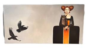 LLR - Birds of North America Great Horned Owl Original Painting by K. Hoppmann