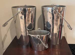 LL - Three Thick Metal Buckets