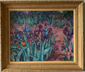 LLC - Iris Floral Oil Painting on Wood Panel by Scott Switzer