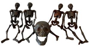 LLC - Set of 4 Metal Skeleton & Skull Sculptures