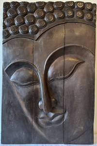 G - Buddah Carved - 3-Pane Wood Wall Panels