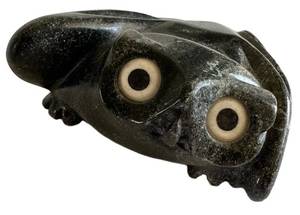 LLC - Joanasie Manning Owl Sculpture - Cape Dorset Serpentine