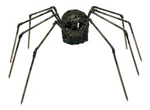 LLS - Metal Spider Sculpture - 8x15 Inches