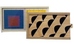 LLR - Josef Albers Wood Puzzle Set - Six 25-Piece Puzzles & Dominoes