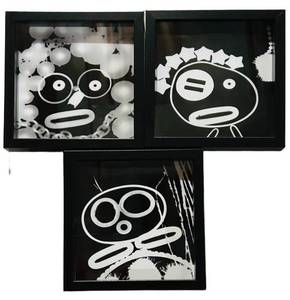 LLS - Framed Black & White Prints - 10x10 in Each - Modern Pop Art Set of 3