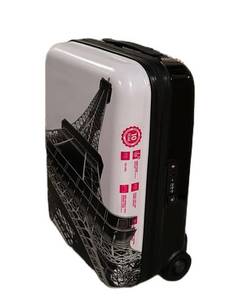 LLS - Luggage - 13 x 20 x 7 in Black Hard-Side with Eiffel Tower Print