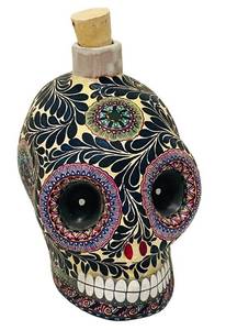 LLR - Izcar Mexico Hand-Painted 17-Inch Sugar Skull Decanter
