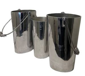 LLC - Decorative Metal Buckets - Set of 3, Tallest 14 in
