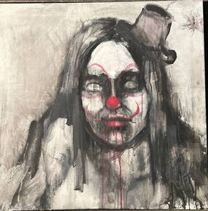 LLC - Clown Portrait on Canvas - Original 24 x 24