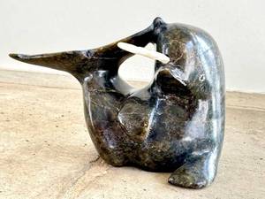 CB - Kelly Etidlouie Cape Dorset Inuit Stone Carving - Abstract Figure