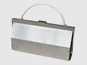 CL - Wendy Stevens La Casa Bag - Perforated Metal Clutch with Leather Trim