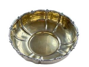 Vintage British Sterling Silver Bowl With Gold Wash Interior