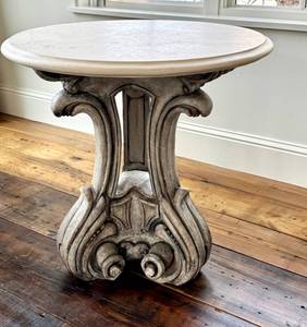 LR - Accent Table - Carved Plaster Base