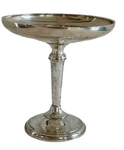 K - Vintage Sterling Silver Compote - Weighted Bottom