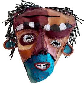 K - Bill Hickman Welded Mask - Wall Hanging Sculpture