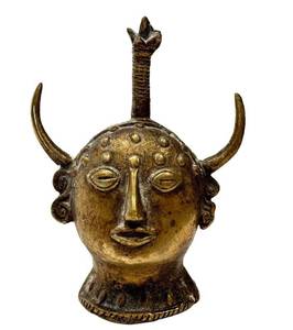 KP - Dhokra Brass Man Bust from Bastar, India - Tribal Art