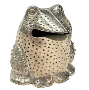 KP - Peter Diepenbrock Pewter Frog Sculpture - Artisan Signed, 1999