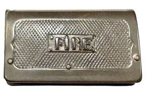 Antique Vesta Case - Fire Engraved Metal Match Safe