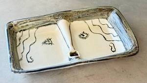 K6 - Ceramic Two-Chamber Tray - Artisan Crafted