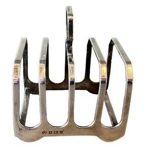 K - Vintage Sterling Silver Toast Rack - English Sheffield