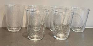 CF - Handblown Glass Tumblers - Set of 6, Bubble Texture