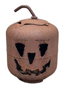 Propane Tank Jack-O-Lantern - Rustic Outdoor Halloween Decor