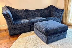 Marge Carlson Custom Upholstered Sofa with Coordinating Ottoman