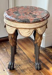 LR - Lion Leg Side Table with Marble Top
