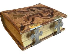 Antique Haydock Catholic Bible 1883-84 Leather-Bound with Clasps - Holy Bible Containing Scriptures