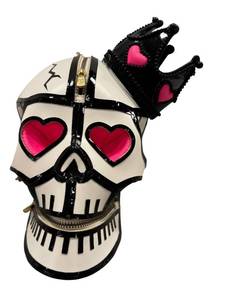 CL - Manish Arora Skull Clutch with Crown - Leather Heart-Eyes Handbag