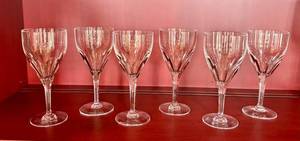 Val Saint Lambert Belgian Glass Stemware - 6 Glasses, 5.75 in Tall