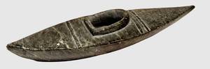 KP - Inuit Stone Kayak Carving - Circa 1975