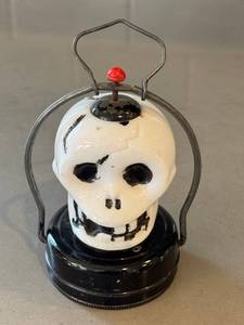 CF - Vintage Skull Lantern Halloween Decor - 1950s-60s, untested